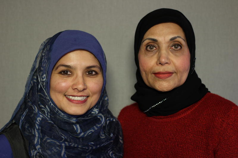 Nazneen Husain (at left) and her friend, Sarwat Husain (right). STORYCORPS