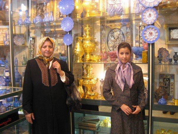 Yasmin and her mother in Iran, where it is obligatory for women to wear scarves. Photo/Yasmin Evans