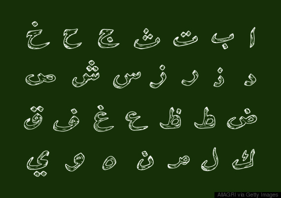 The Arabic alphabet, which is written from right to left.